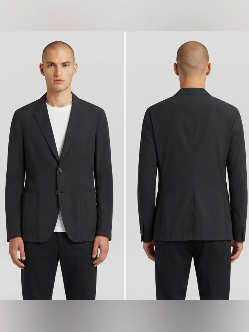 Dries Van Noten Black Cotton-Wool Unstructured Blazer Jacket EU 52